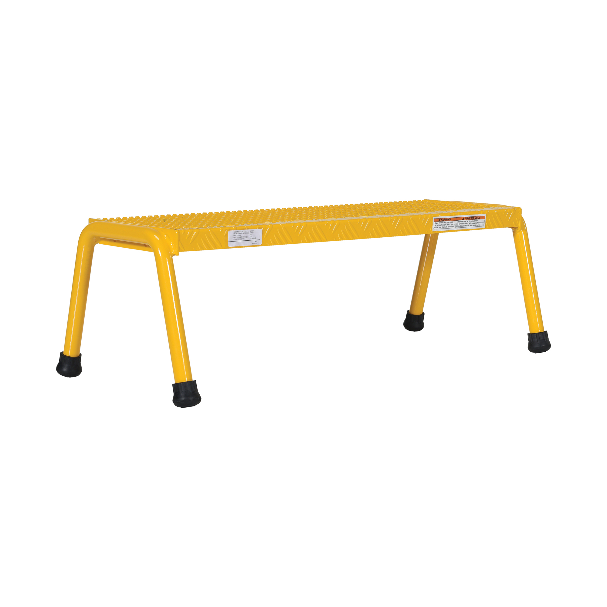 Vestil 1-Step Stand - Aluminum, 500-Lb. Capacity, Serrated Surface, Yellow, Model# SSA-1W-Y